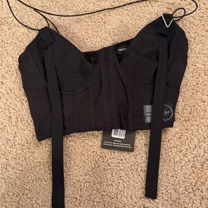 PrettyLittleThing Black Corset Top